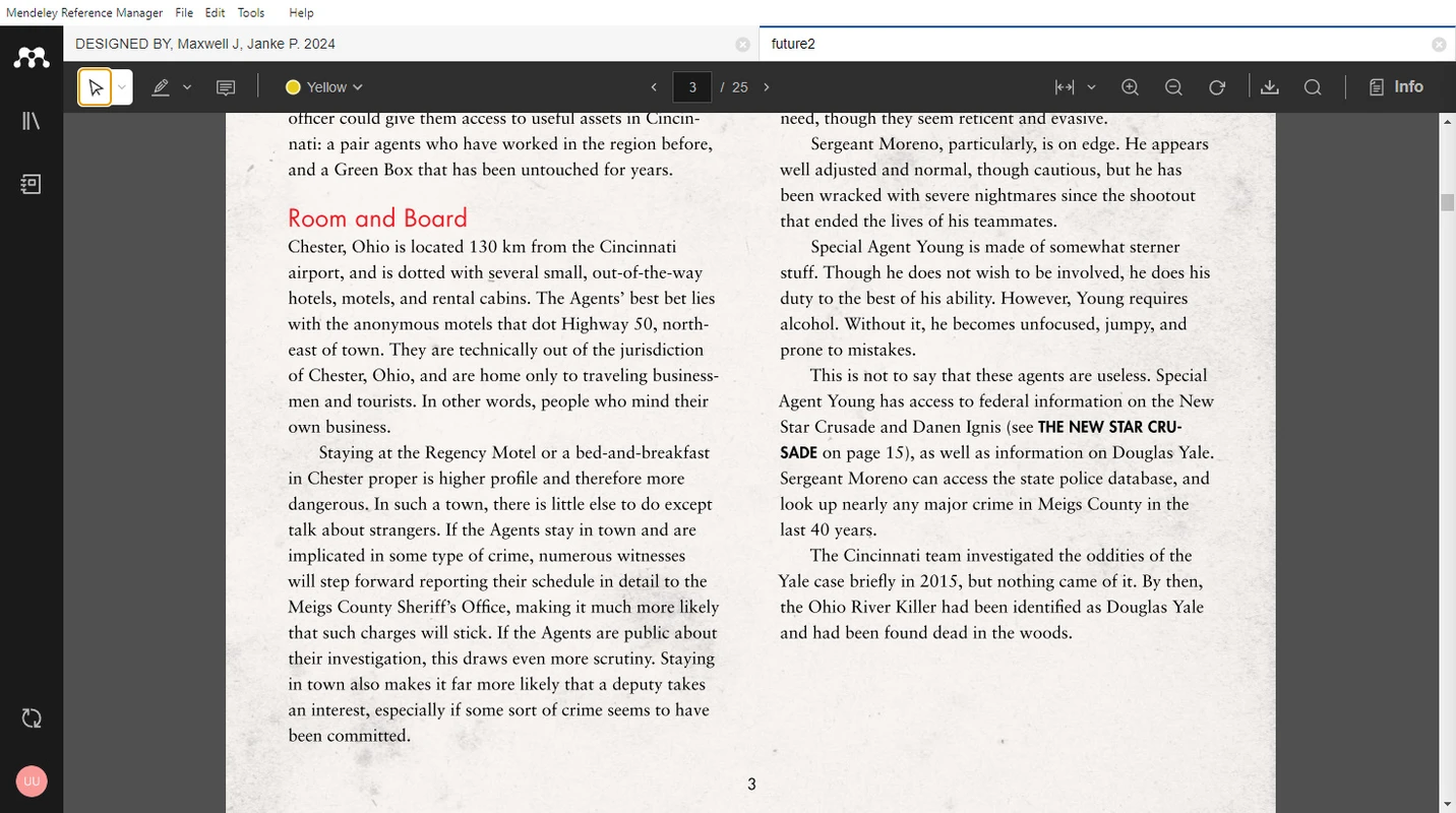 Mendeley library for collecting research papers