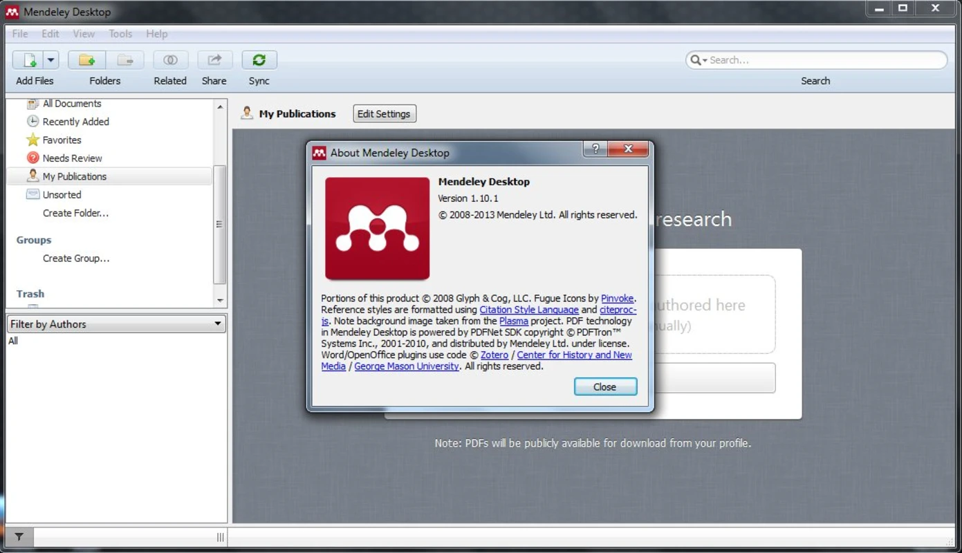 Mendeley Cite panel in Microsoft Word